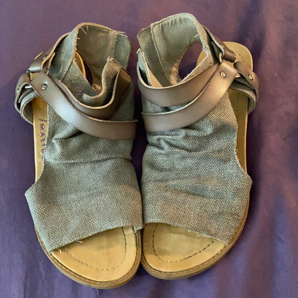 Grey Canvas Sandals
